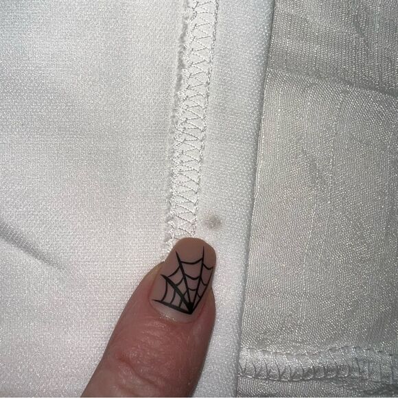 New Listicle White Crochet Eyelet Dress Large Gauze Lined Boho Beachy - Picture 14 of 16